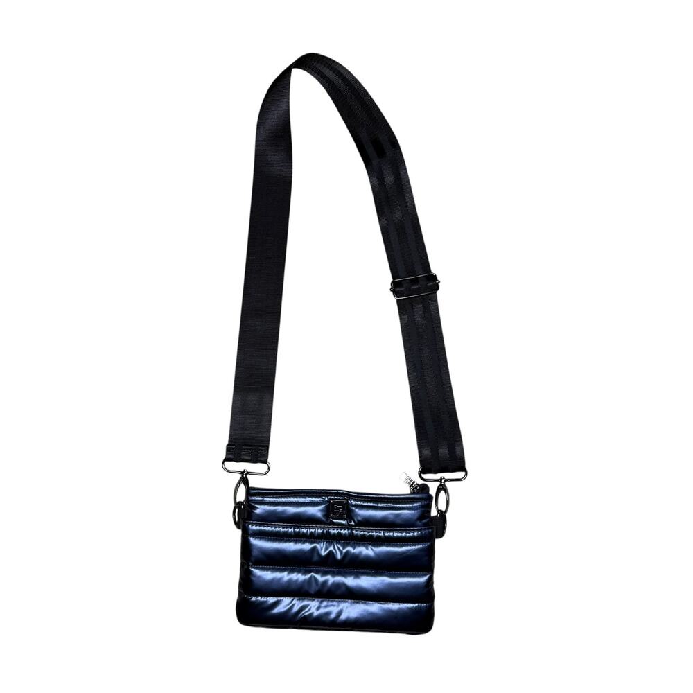 THINK ROYLN Puffer Quilted Crossbody Bum Bag Shiny Navy - Picture 4 of 14